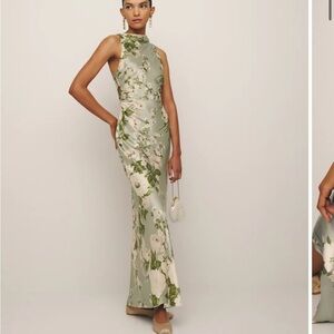 Reformation Sage Floral Maxi Dress